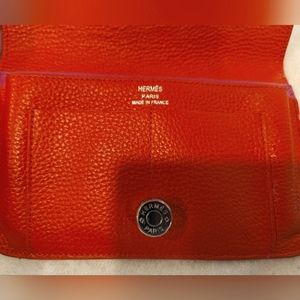 vintage Hermes leather wallet/clutch